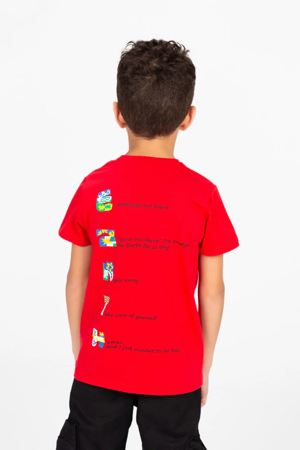 Boys Round Neck Half Sleeves Printed T-shirt With Single Lycra Material - Image 9