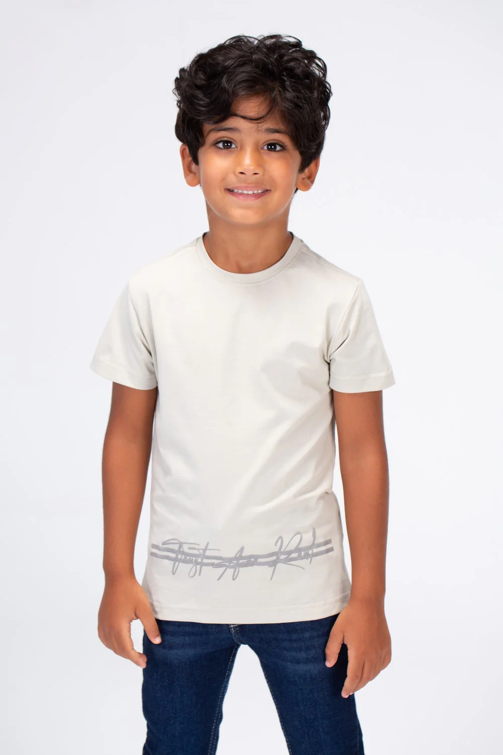 Boys Round Neck Half Sleeves T-shirt With Print On The Front And Back - Image 10