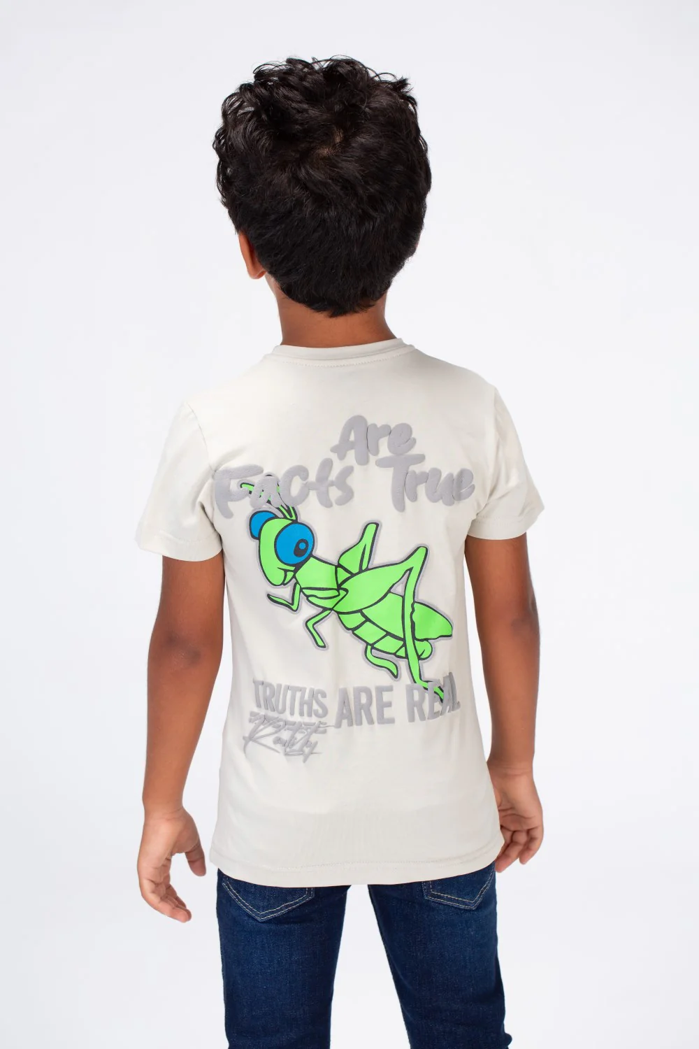 Boys Round Neck Half Sleeves T-shirt With Print On The Front And Back - Image 11
