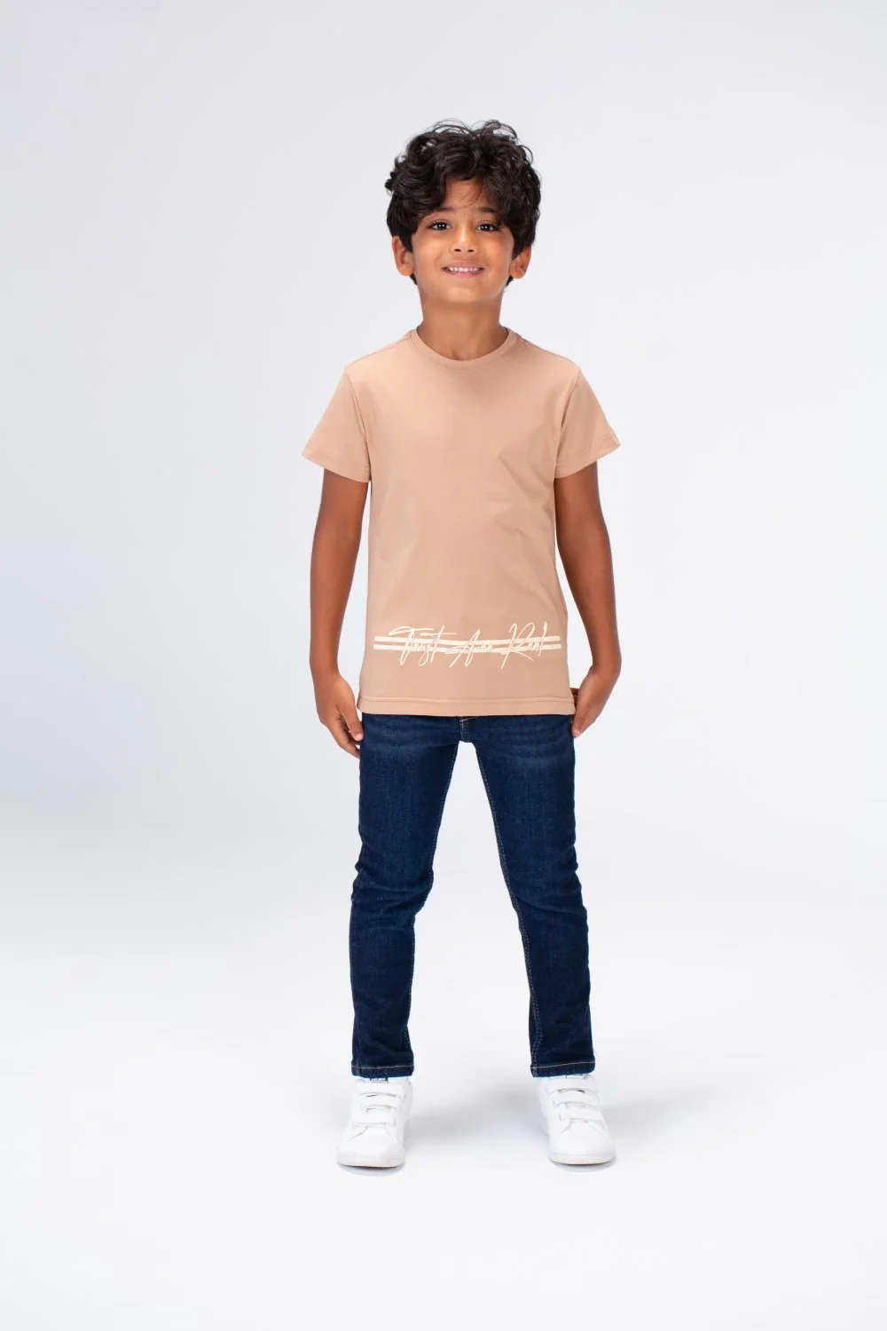 Boys Round Neck Half Sleeves T-shirt With Print On The Front And Back - Image 3