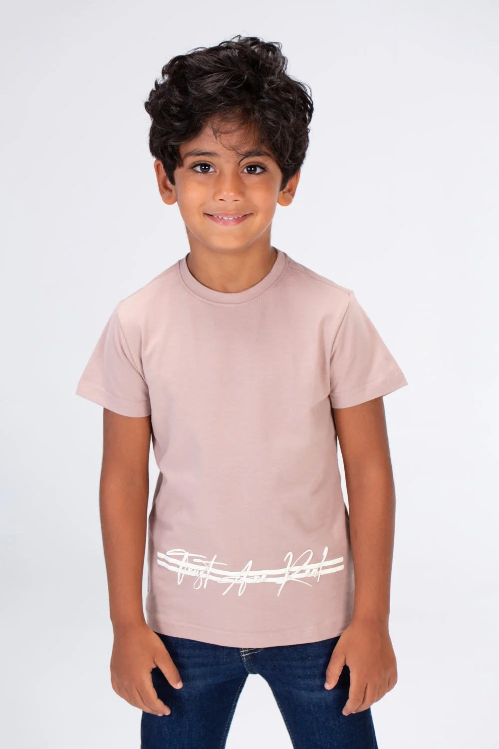 Boys Round Neck Half Sleeves T-shirt With Print On The Front And Back - Image 4