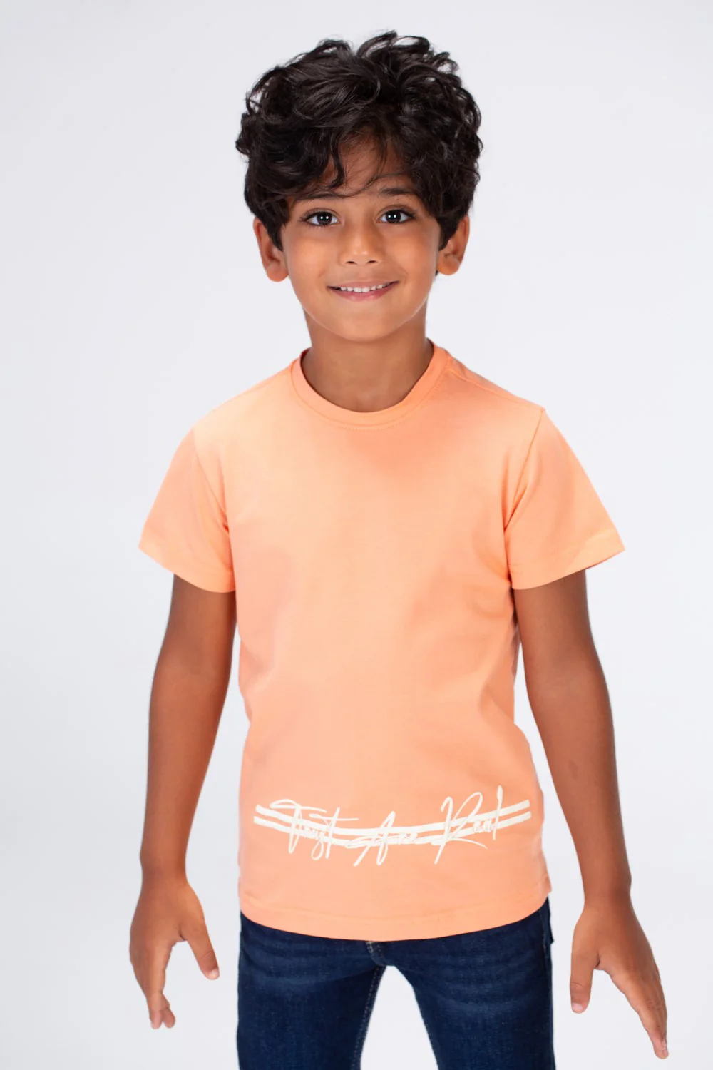 Boys Round Neck Half Sleeves T-shirt With Print On The Front And Back - Image 7