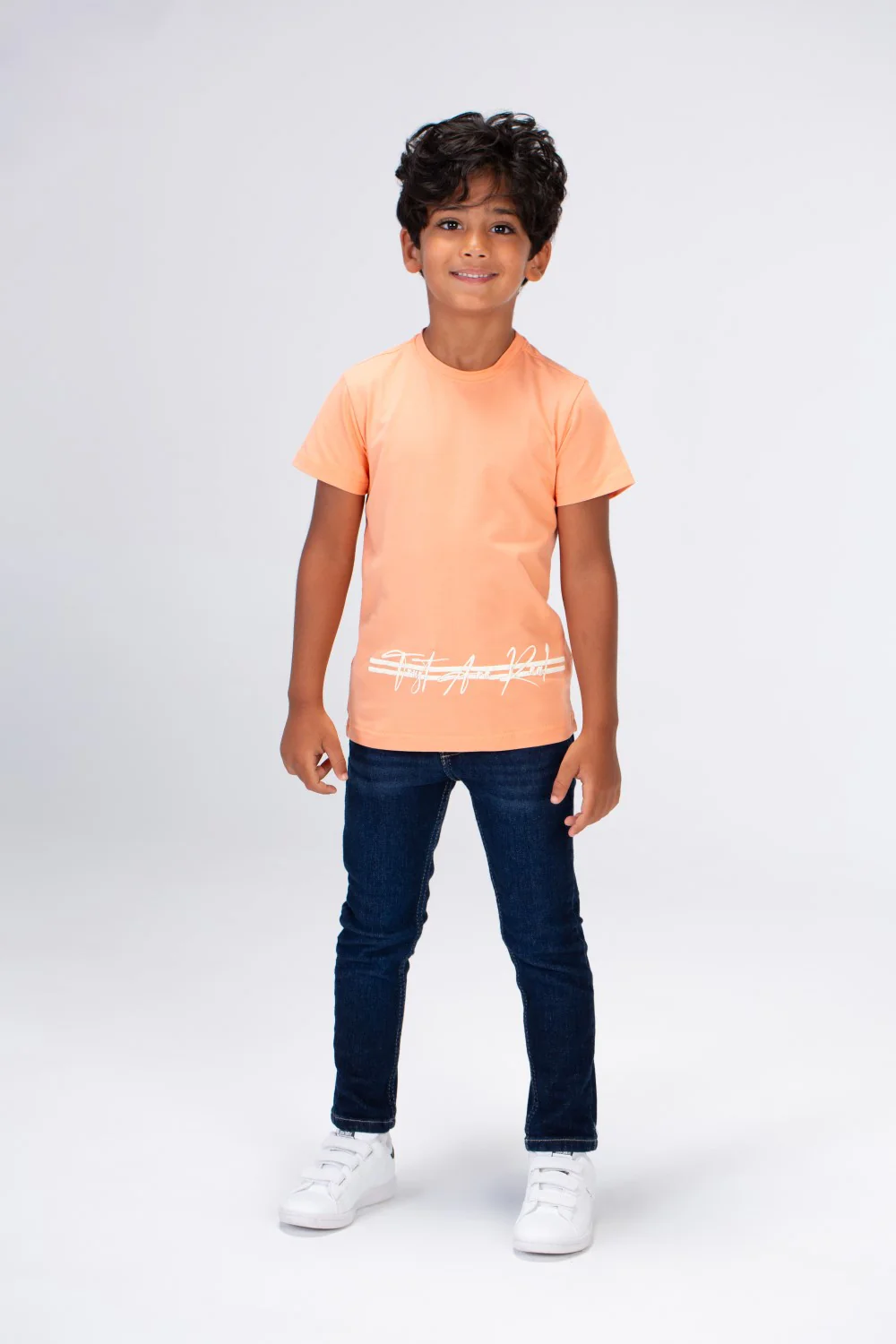 Boys Round Neck Half Sleeves T-shirt With Print On The Front And Back - Image 9