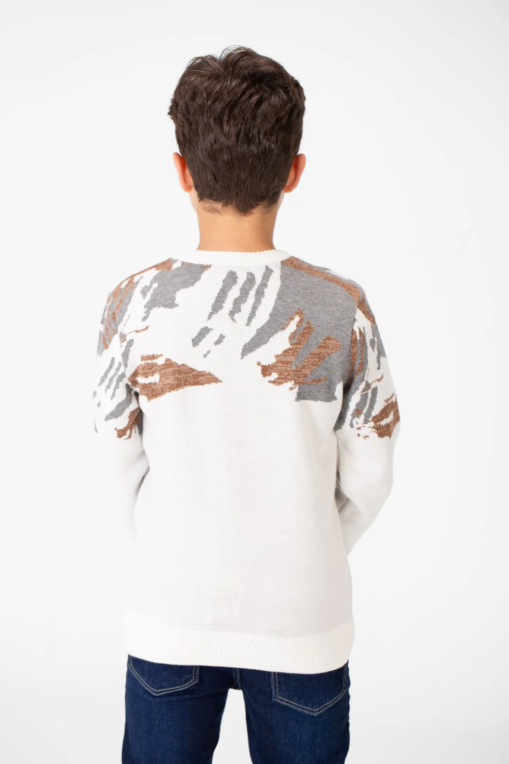 Boy's Round Neck Long Sleeves Jakar Pullover - Image 10