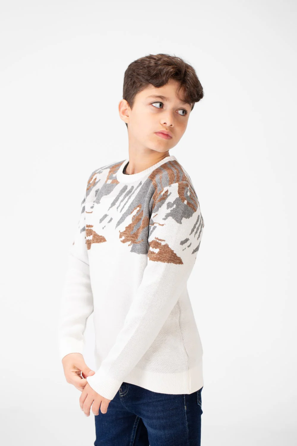 Boy's Round Neck Long Sleeves Jakar Pullover - Image 11