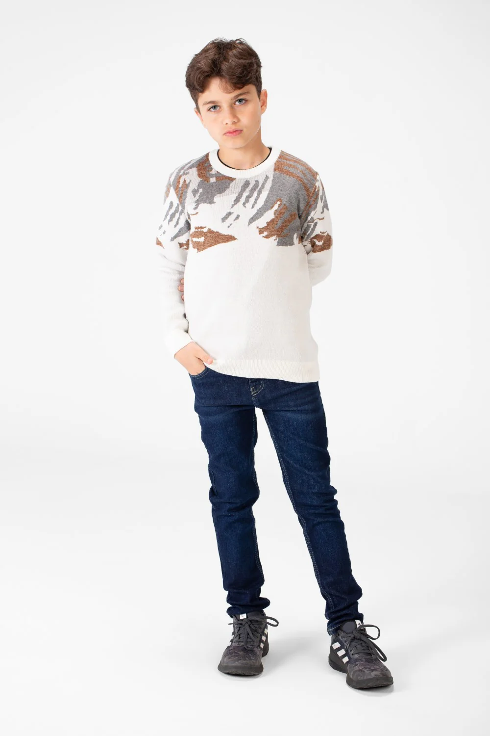 Boy's Round Neck Long Sleeves Jakar Pullover - Image 12