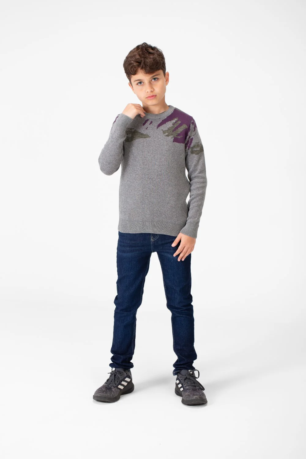 Boy's Round Neck Long Sleeves Jakar Pullover - Image 4