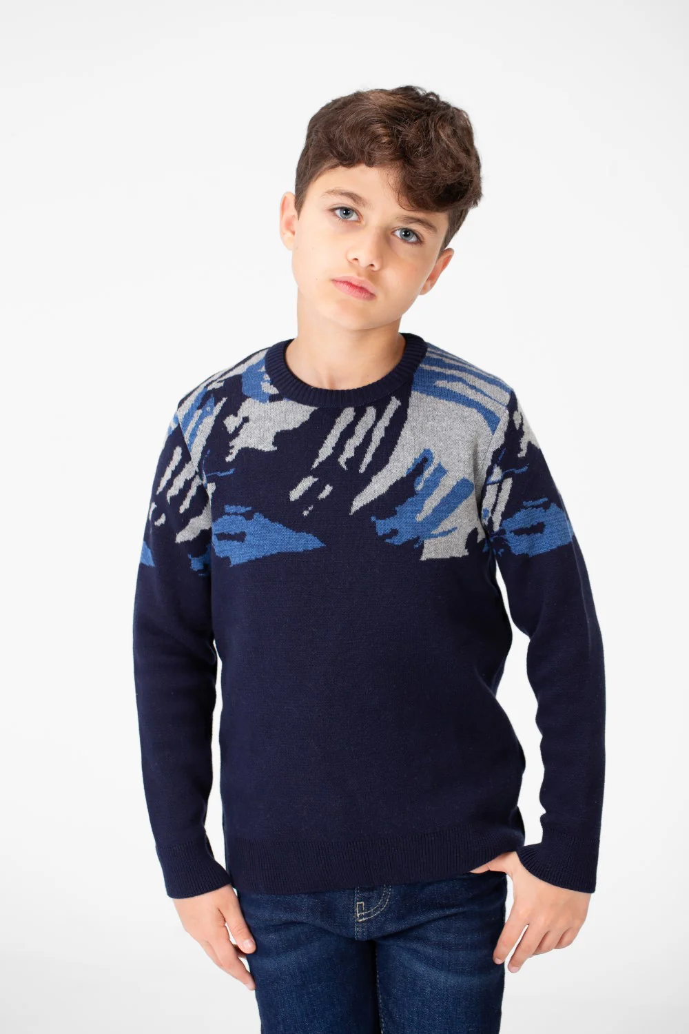 Boy's Round Neck Long Sleeves Jakar Pullover - Image 5