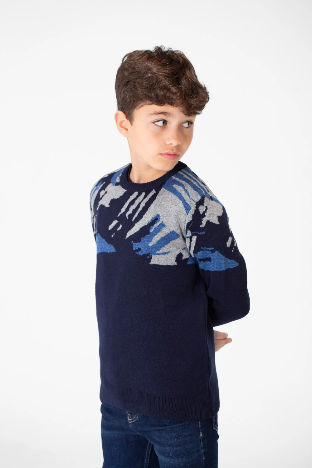 Boy's Round Neck Long Sleeves Jakar Pullover - Image 7