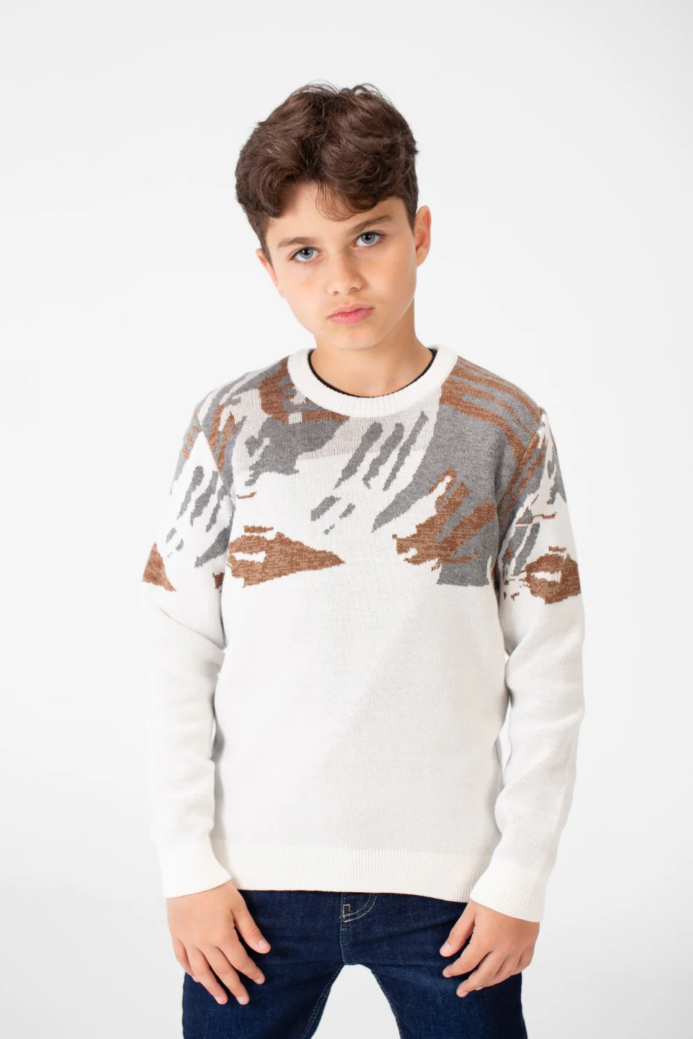 Boy's Round Neck Long Sleeves Jakar Pullover - Image 9