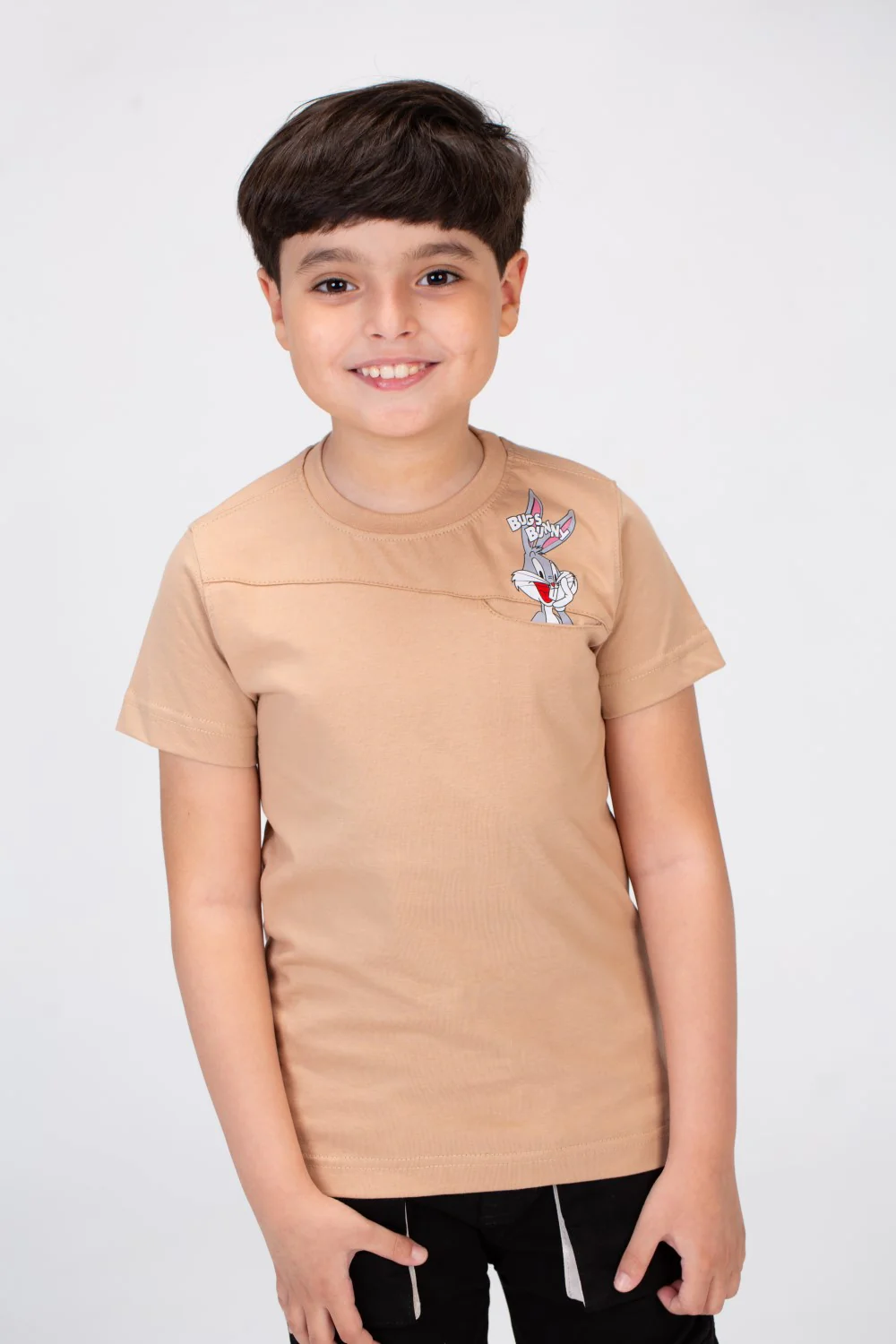 Boys Round Neck Short Sleeves T-shirt With A And With A Rabbit Print On The Front - Image 3