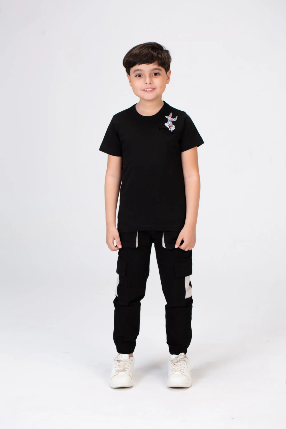 Boys Round Neck Short Sleeves T-shirt With A And With A Rabbit Print On The Front - Image 4