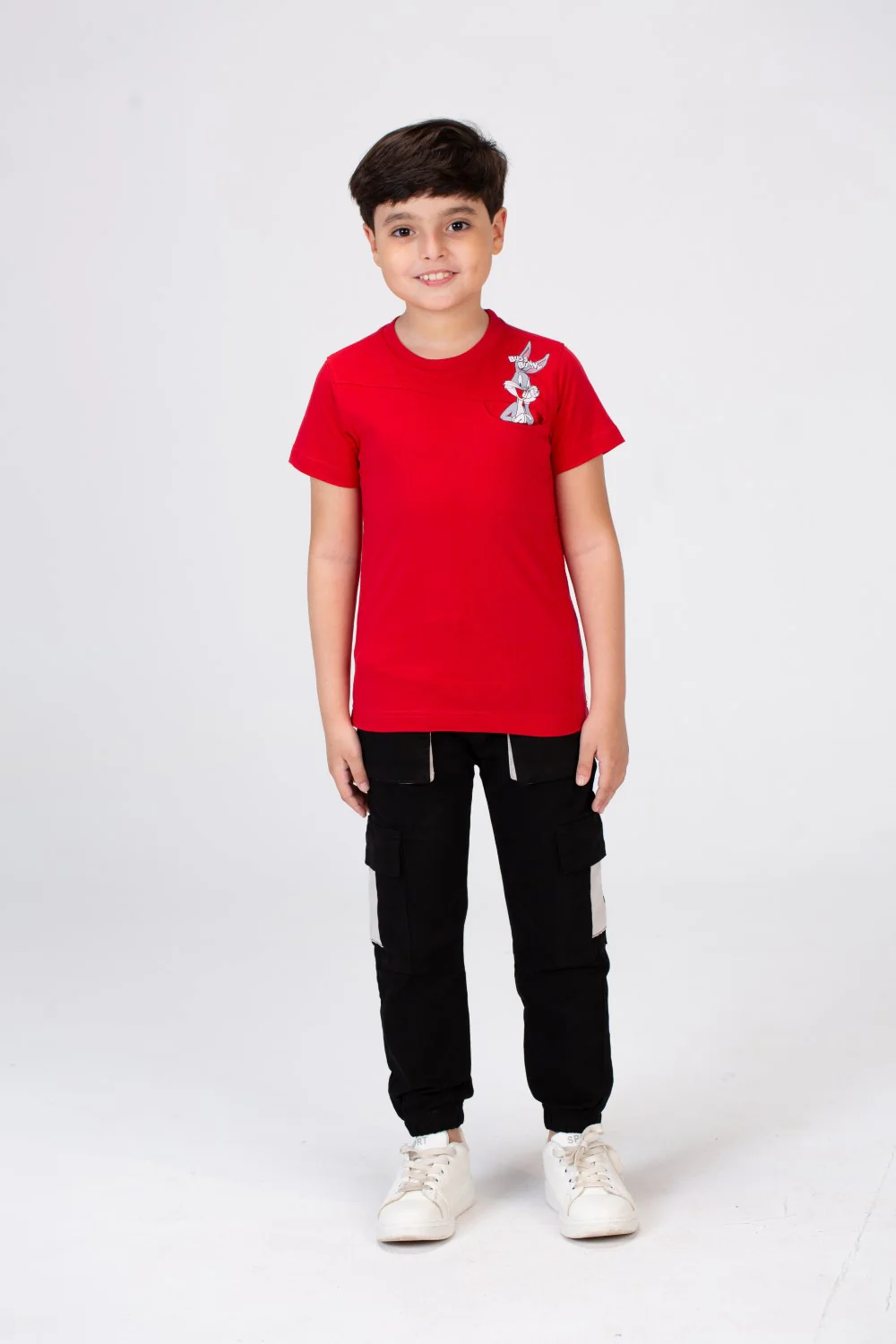 Boys Round Neck Short Sleeves T-shirt With A And With A Rabbit Print On The Front - Image 7