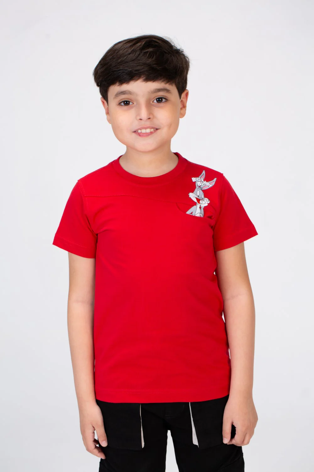 Boys Round Neck Short Sleeves T-shirt With A And With A Rabbit Print On The Front - Image 9