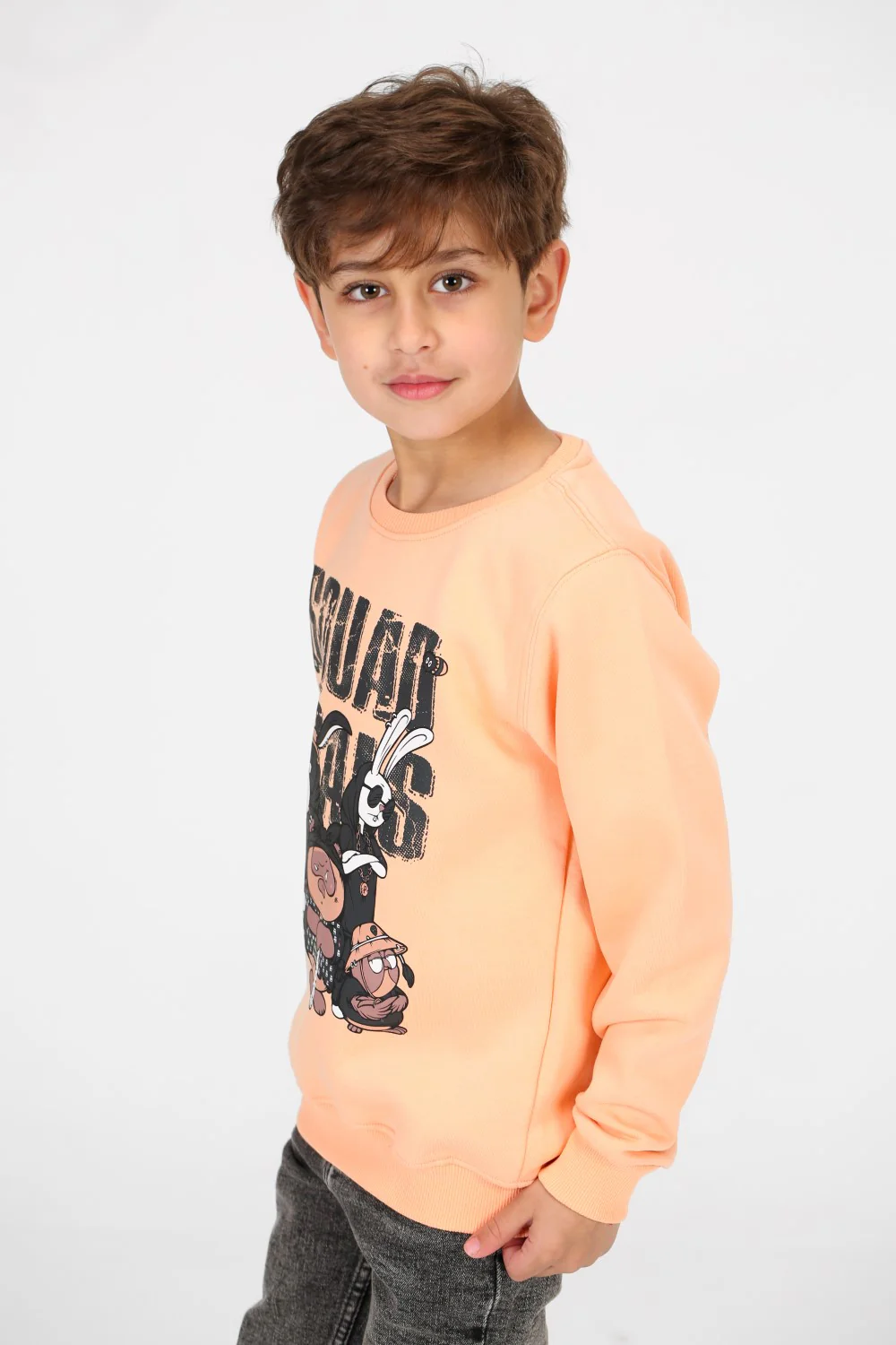 Boy's Round Neck Sweatshirt With Front Graphic Print - Image 11