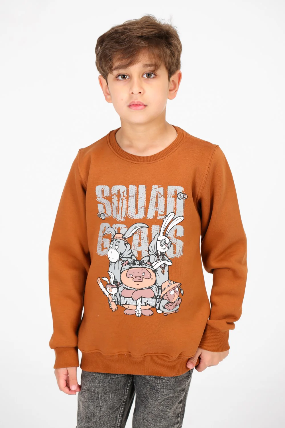 Boy's Round Neck Sweatshirt With Front Graphic Print - Image 13