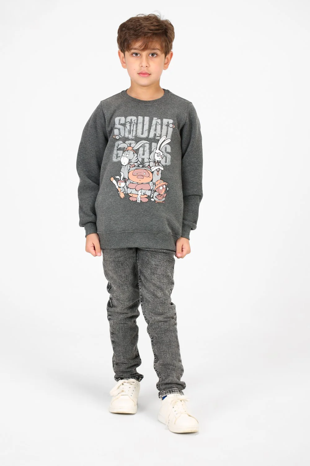 Boy's Round Neck Sweatshirt With Front Graphic Print - Image 4