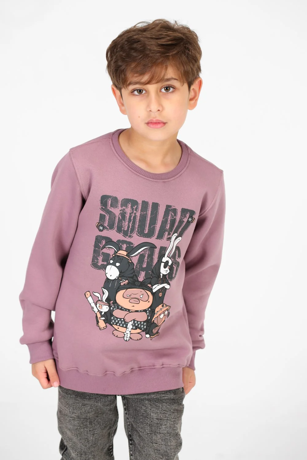 Boy's Round Neck Sweatshirt With Front Graphic Print - Image 5