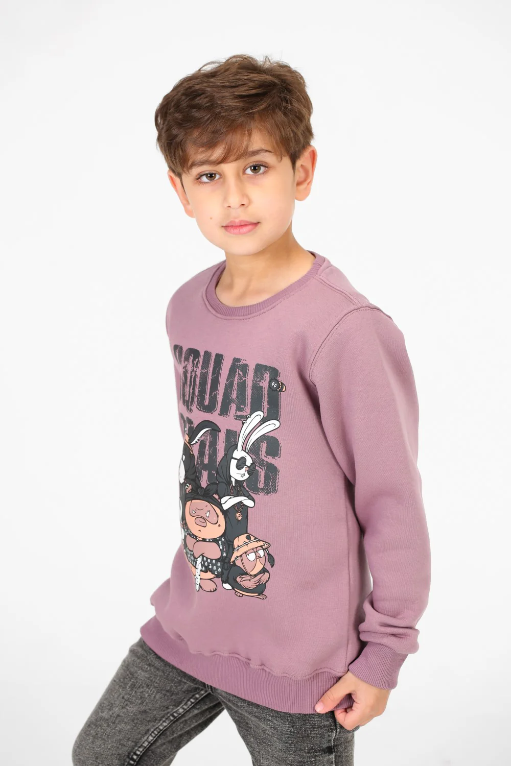 Boy's Round Neck Sweatshirt With Front Graphic Print - Image 7