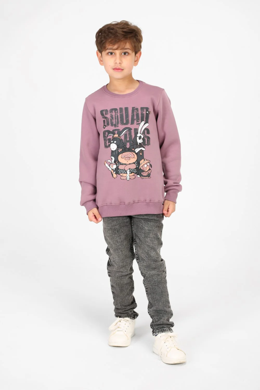 Boy's Round Neck Sweatshirt With Front Graphic Print - Image 8