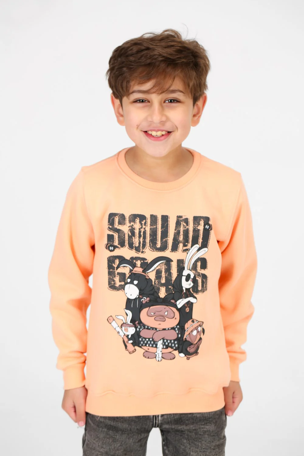 Boy's Round Neck Sweatshirt With Front Graphic Print - Image 9