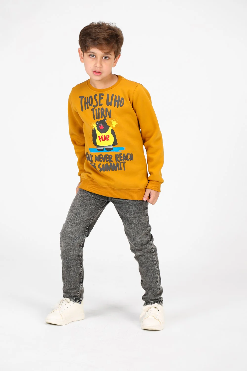 Boy's Round Neck Sweatshirt With Front Print In Comfortable Material - Image 8