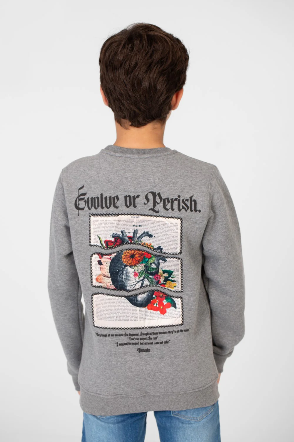 Boy's Round Neck Sweatshirt With Graphic Print - Image 2