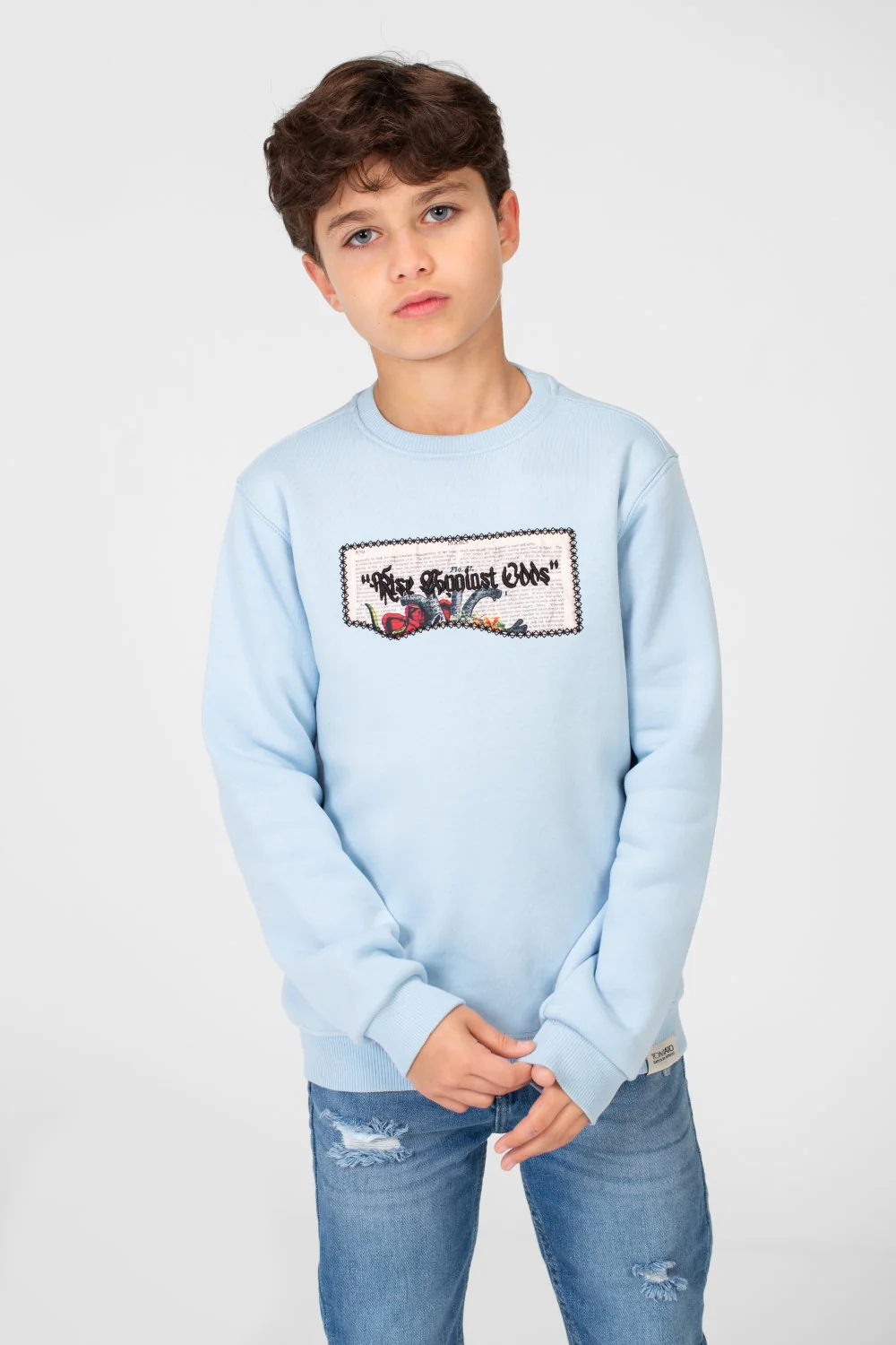 Boy's Round Neck Sweatshirt With Graphic Print - Image 5