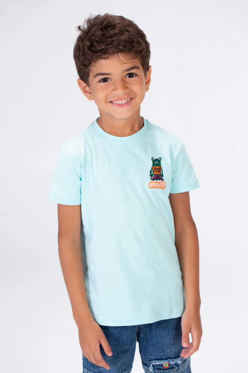 Boys Round Neck T-shirt Printed On The Front And Back Made Of Single Lycra Material - Image 10