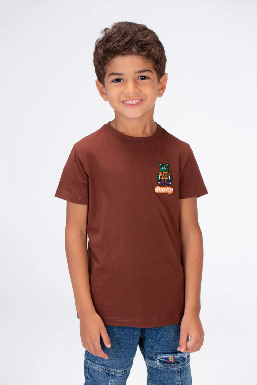 Boys Round Neck T-shirt Printed On The Front And Back Made Of Single Lycra Material - Image 4