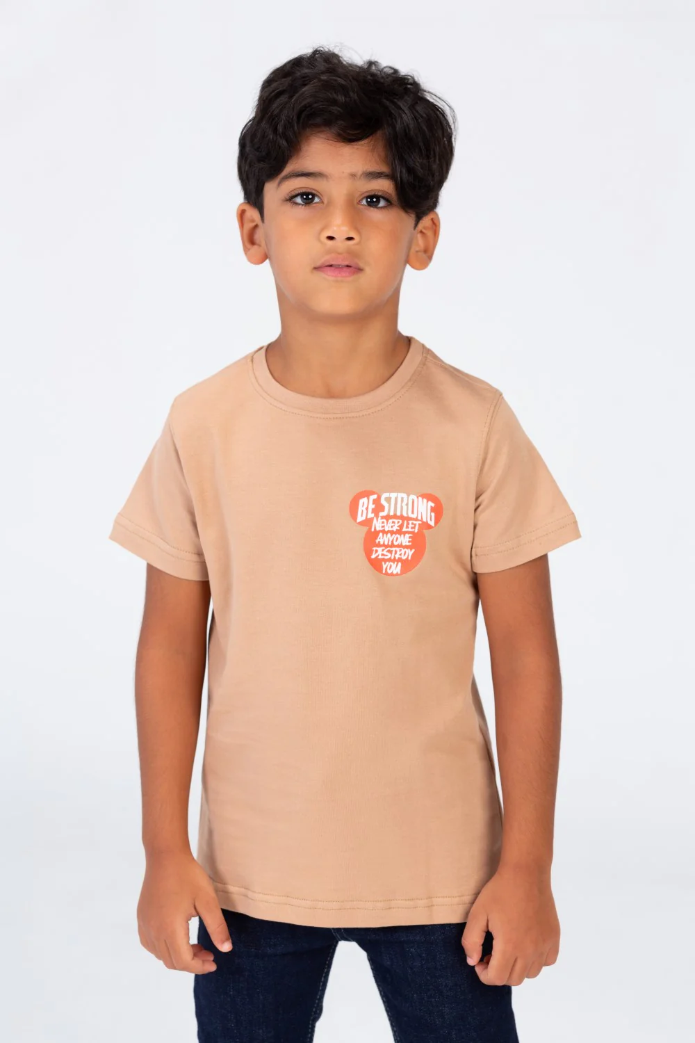 Boys Round Neck T-shirt With Front And Back Print In Summer Melton Material - Image 4