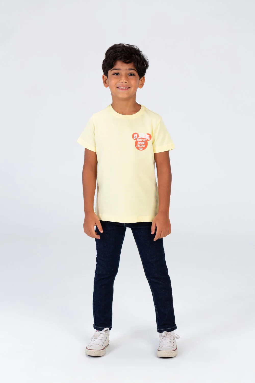 Boys Round Neck T-shirt With Front And Back Print In Summer Melton Material - Image 9