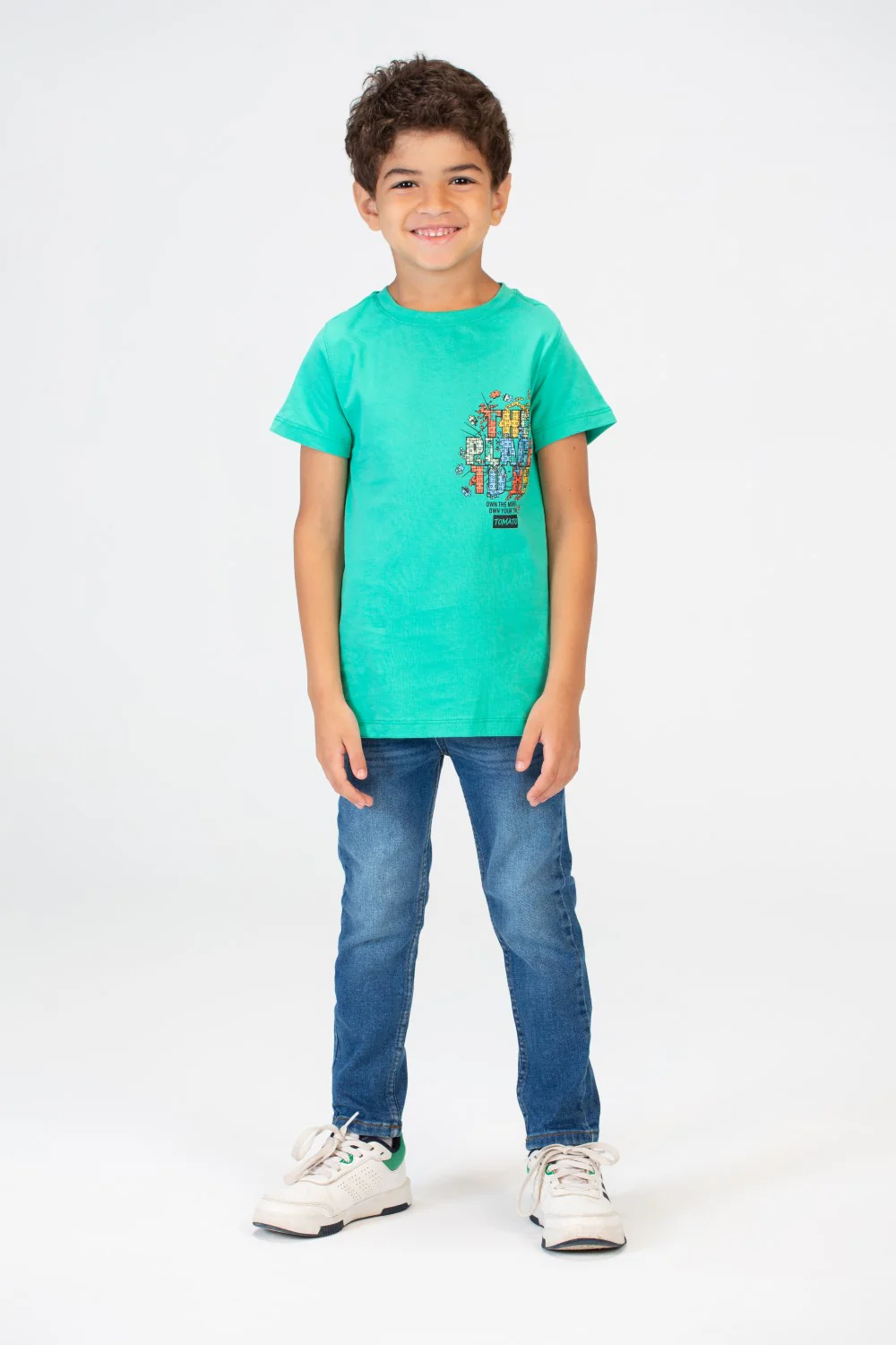 Boys Round Neck T-shirt With Half Sleeves And A Print On The Front And Back - Image 4
