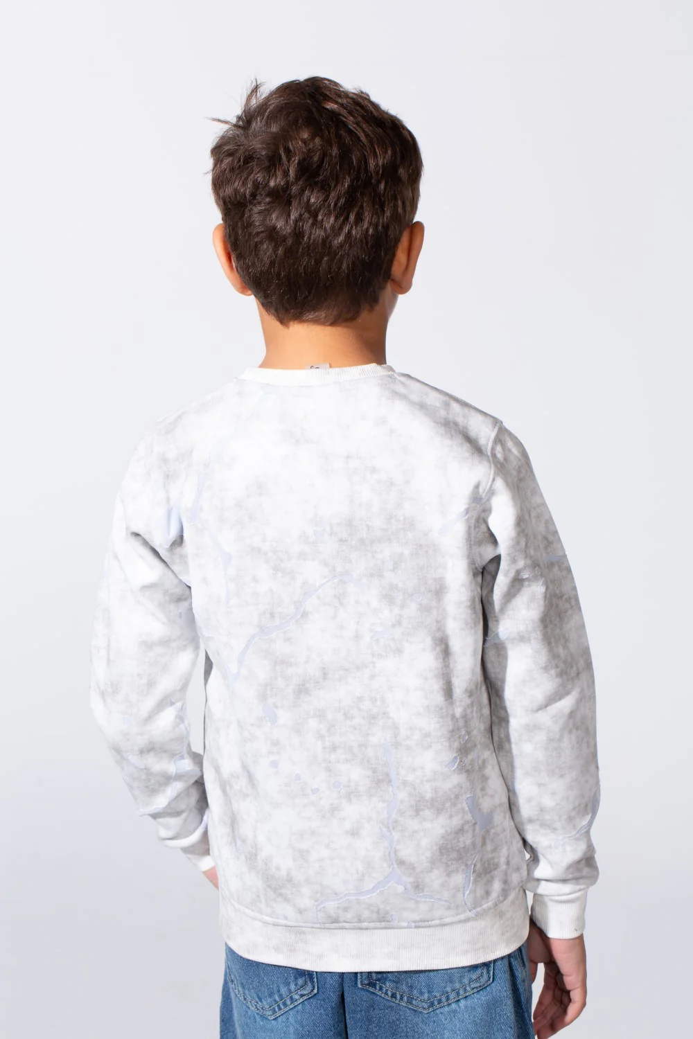 Boy's Round Neckline Slim Fit With Washed Print Casual Comfy Sweatshirt - Image 10