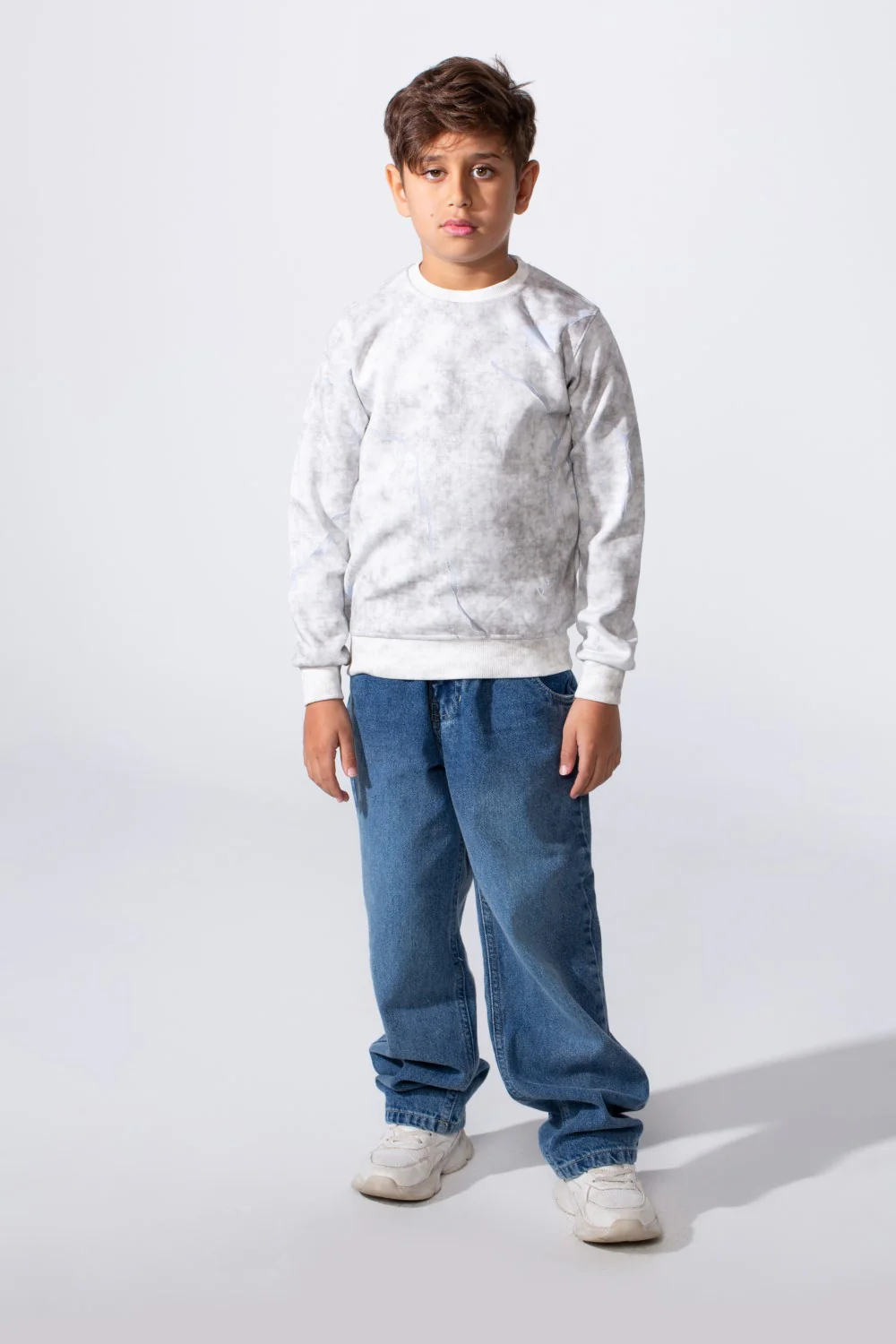 Boy's Round Neckline Slim Fit With Washed Print Casual Comfy Sweatshirt - Image 11