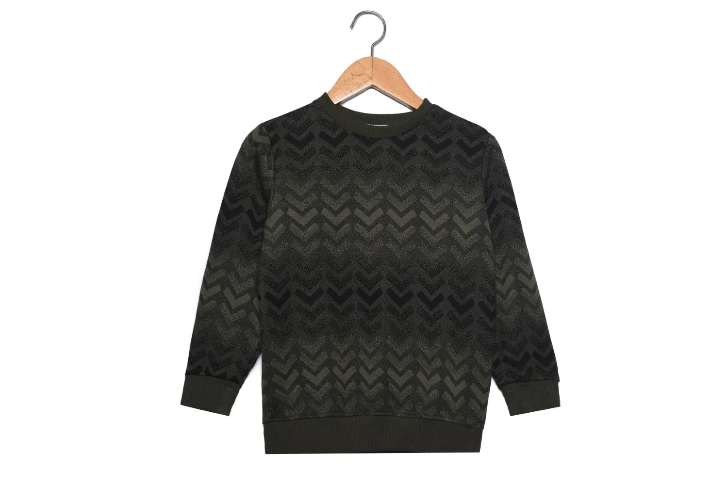 Boy's Rounded Neck Padded With Unqiue Modern Design Sweatshirt - Image 6