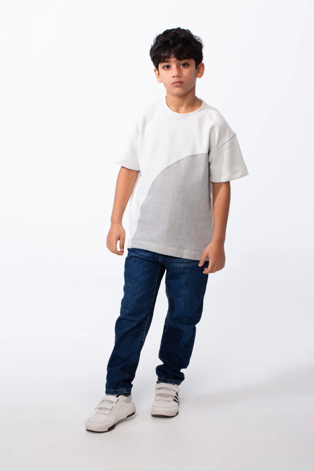 Boy's Short-Sleeve T-Shirt Dual-Tone Design Knit Fabric Crew Neckline Sporty Look Slim Fit Tomato Store - Image 11