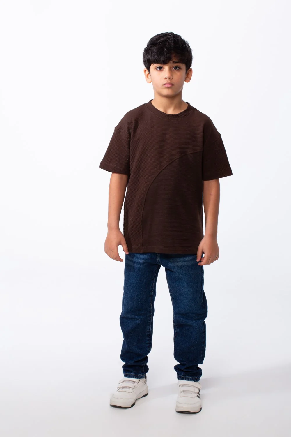 Boy's Short-Sleeve T-Shirt Dual-Tone Design Knit Fabric Crew Neckline Sporty Look Slim Fit Tomato Store - Image 3