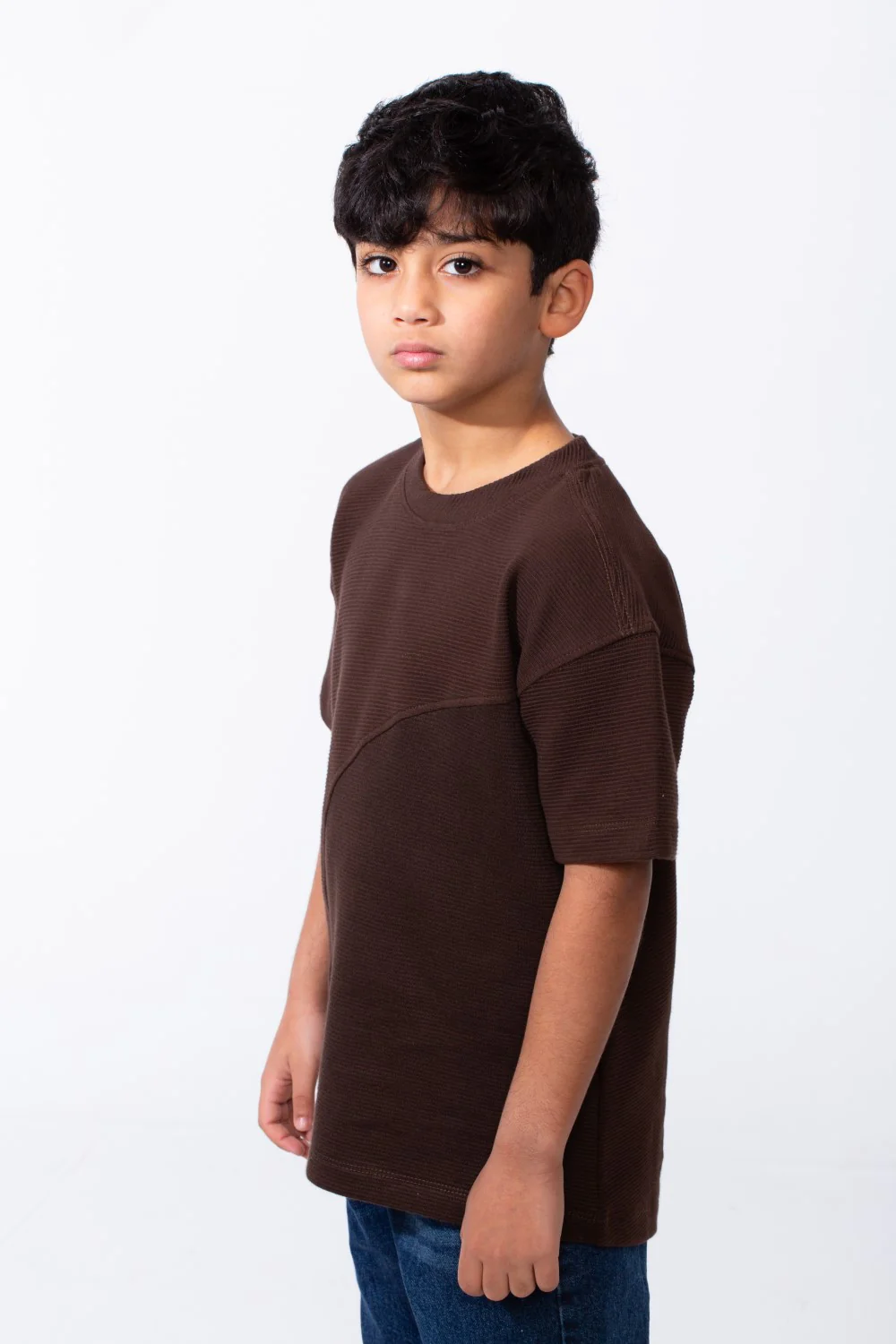 Boy's Short-Sleeve T-Shirt Dual-Tone Design Knit Fabric Crew Neckline Sporty Look Slim Fit Tomato Store - Image 4