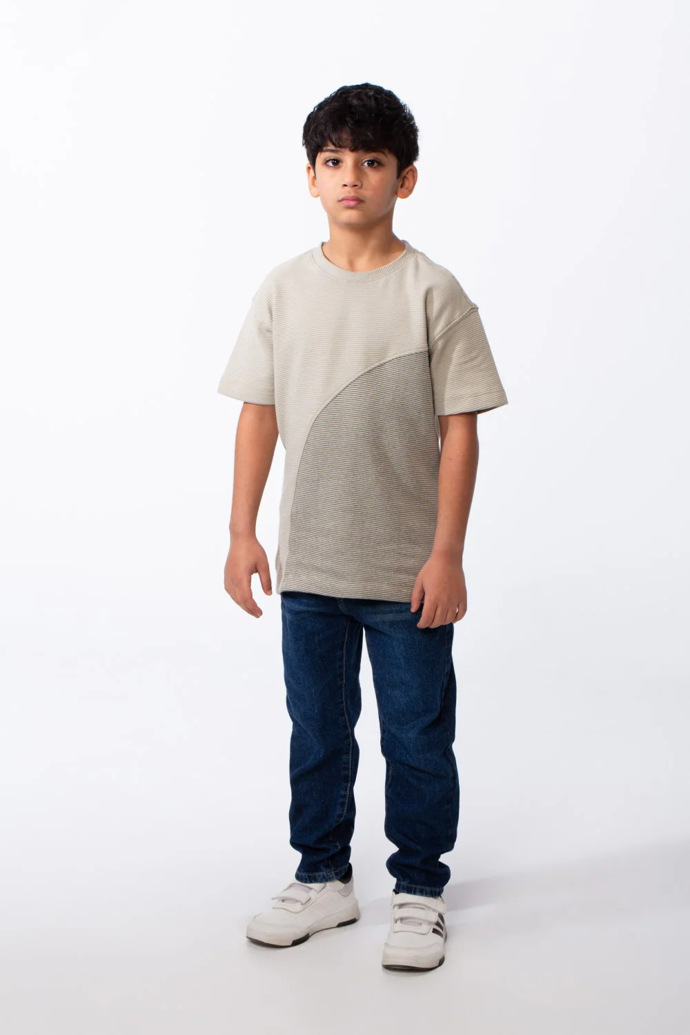 Boy's Short-Sleeve T-Shirt Dual-Tone Design Knit Fabric Crew Neckline Sporty Look Slim Fit Tomato Store - Image 7