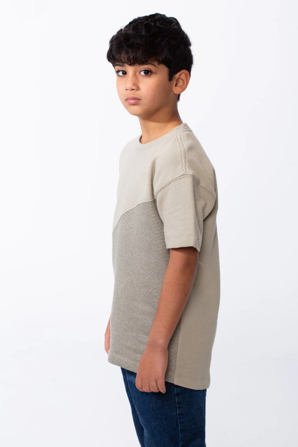 Boy's Short-Sleeve T-Shirt Dual-Tone Design Knit Fabric Crew Neckline Sporty Look Slim Fit Tomato Store - Image 8