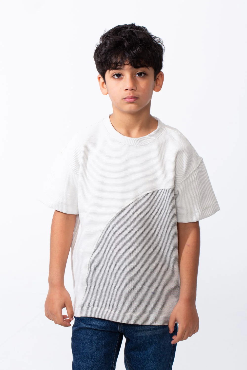 Boy's Short-Sleeve T-Shirt Dual-Tone Design Knit Fabric Crew Neckline Sporty Look Slim Fit Tomato Store - Image 9