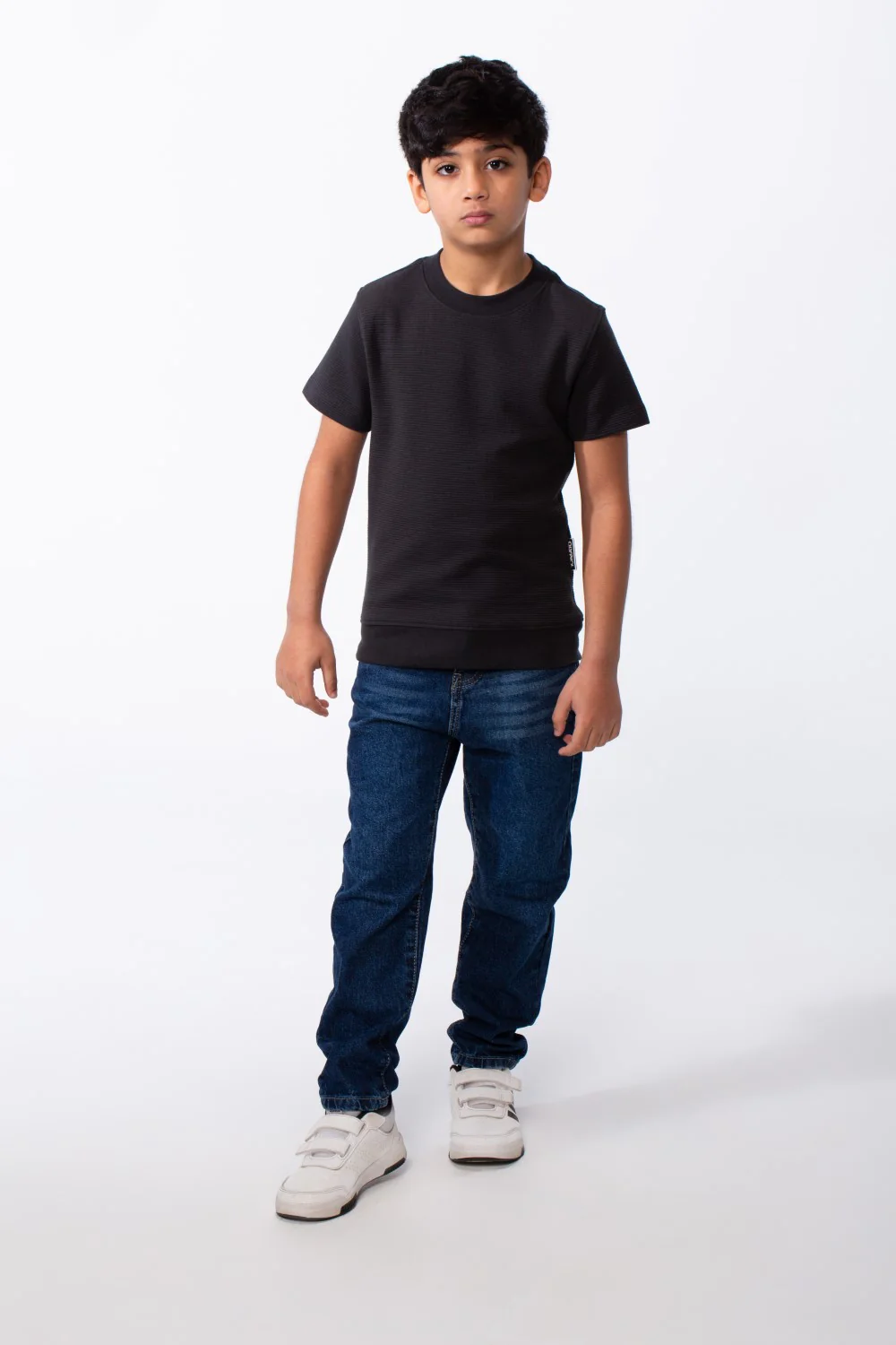 Boy's Short-Sleeve T-Shirt Tomato Store Textured Knit Fabric Ribbed Crew Neckline Breathable Material Slim Comfy Fit - Image 11
