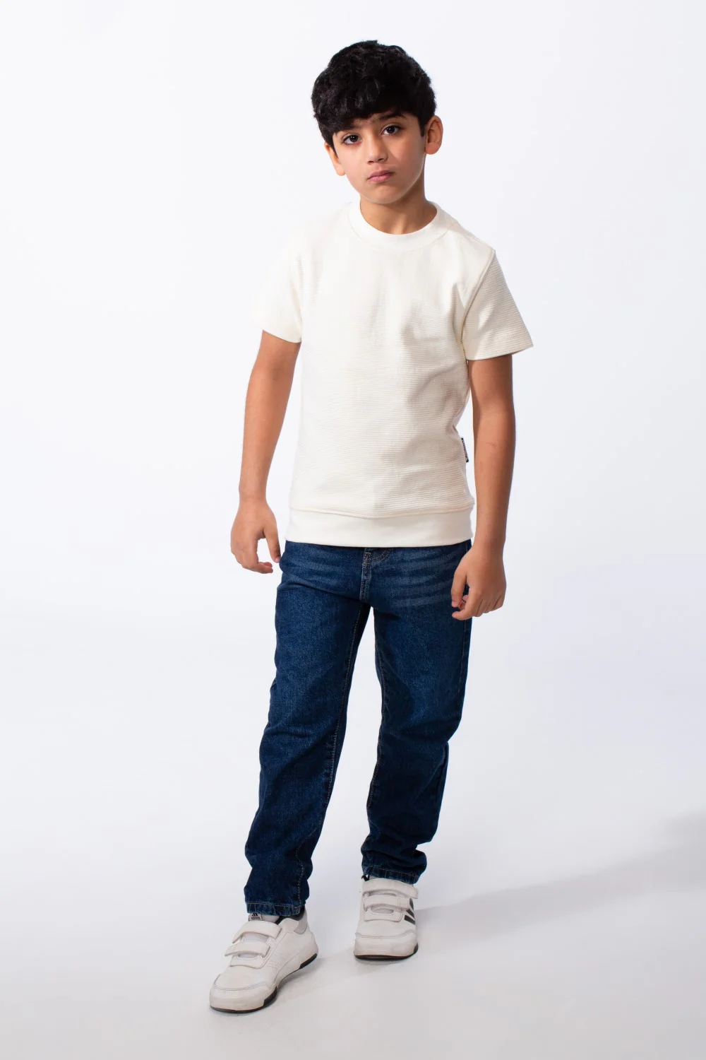 Boy's Short-Sleeve T-Shirt Tomato Store Textured Knit Fabric Ribbed Crew Neckline Breathable Material Slim Comfy Fit - Image 7