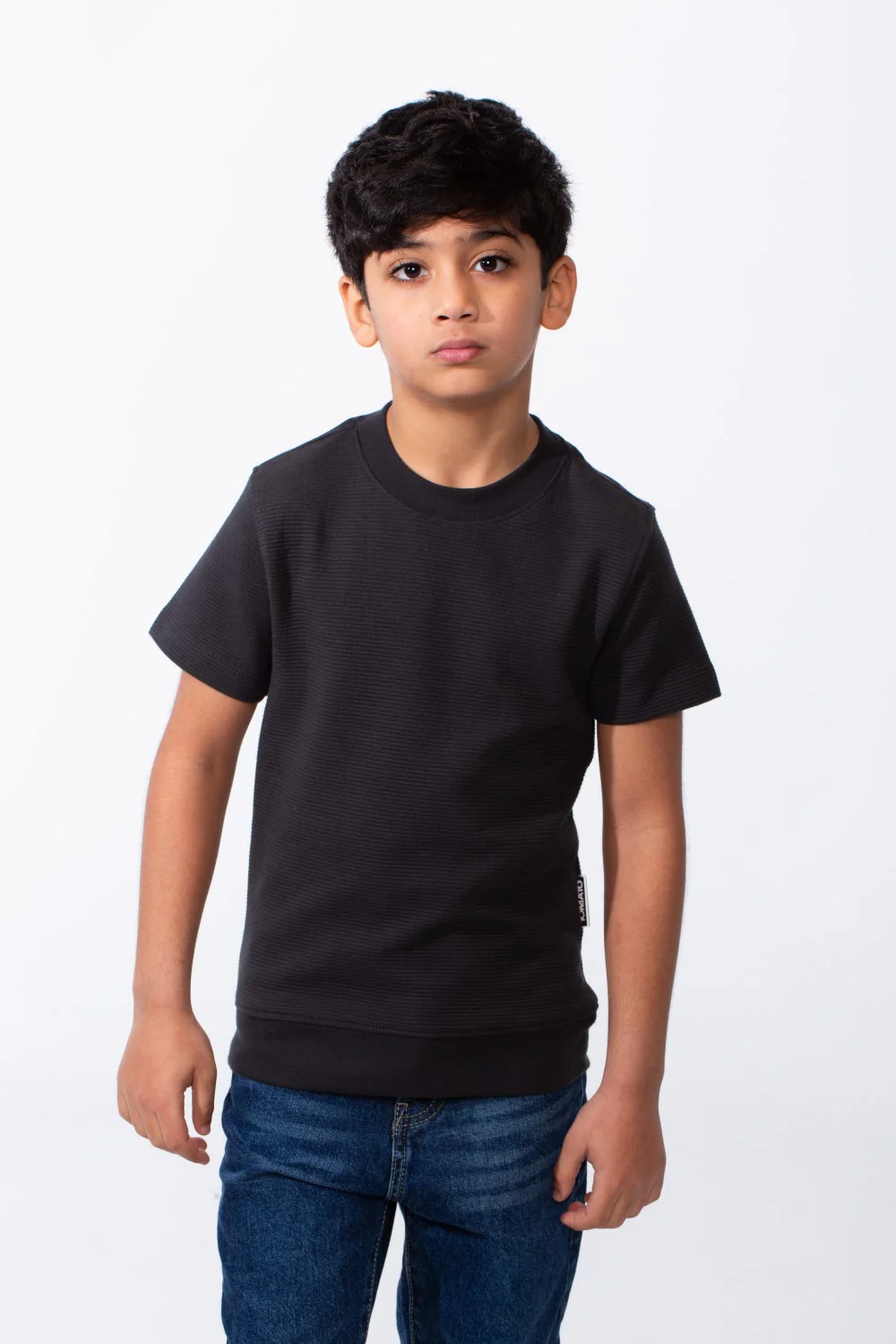 Boy's Short-Sleeve T-Shirt Tomato Store Textured Knit Fabric Ribbed Crew Neckline Breathable Material Slim Comfy Fit - Image 9