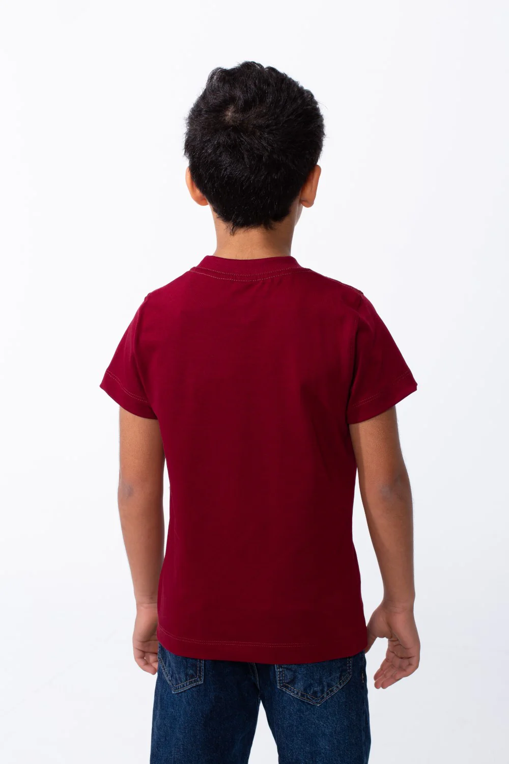 Boy's Short Sleeves Ribbed Crew Neckline Bold Text Print Breathable Comfort And Versatile T-Shirt - Image 6