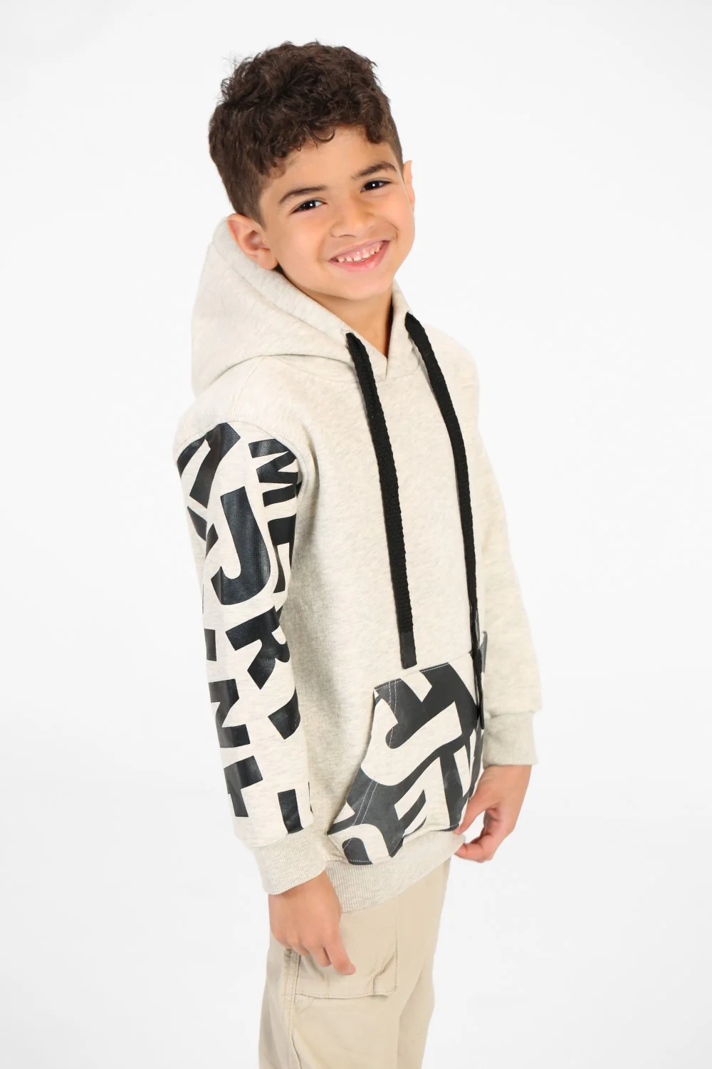 Boy's Sleeve And Pocket Printed Hoodie Sweatshirt - Image 11