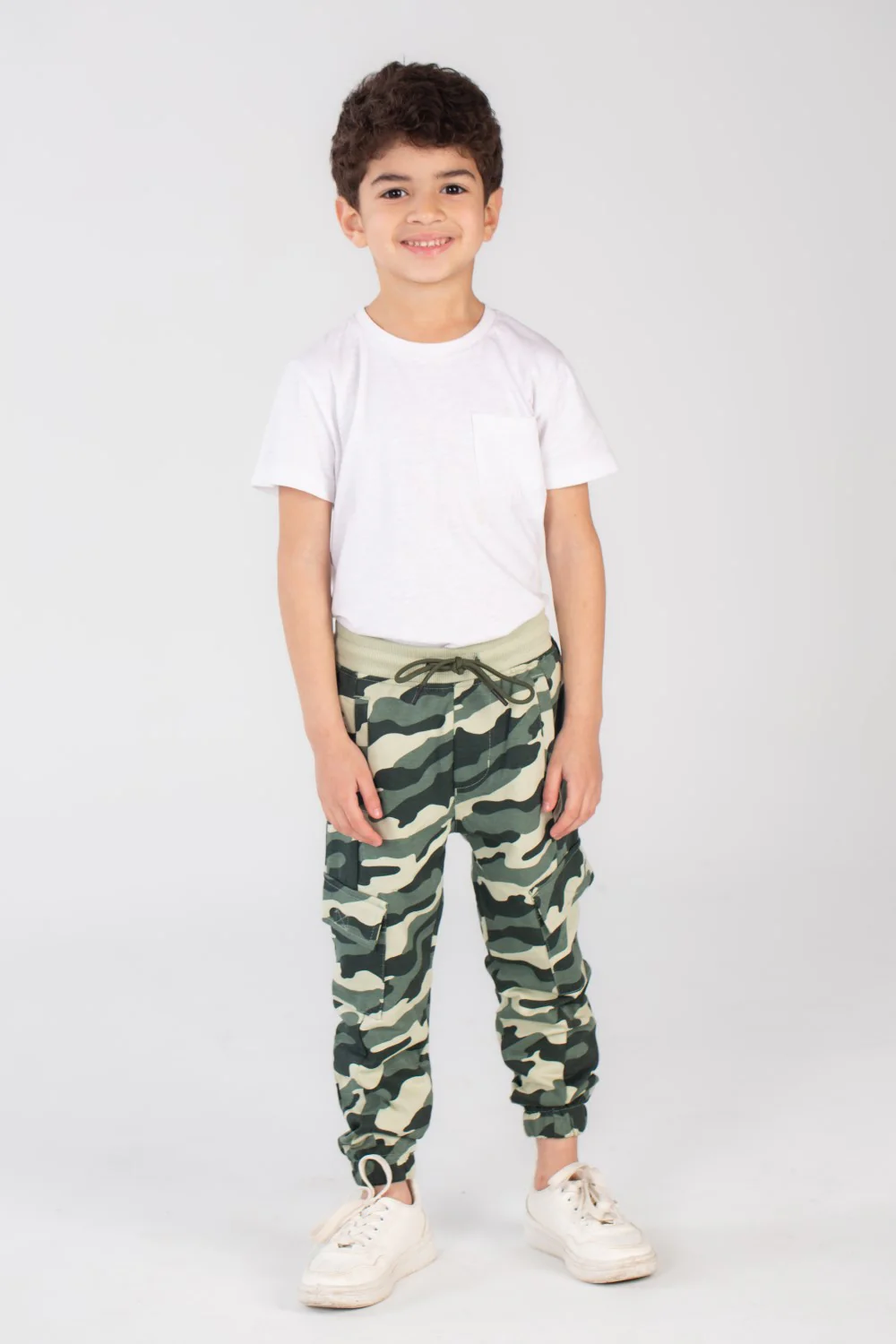 Boy's Slim Fit Army Baggy Sports Soft Melton Camouflage Sweatpants - Image 4
