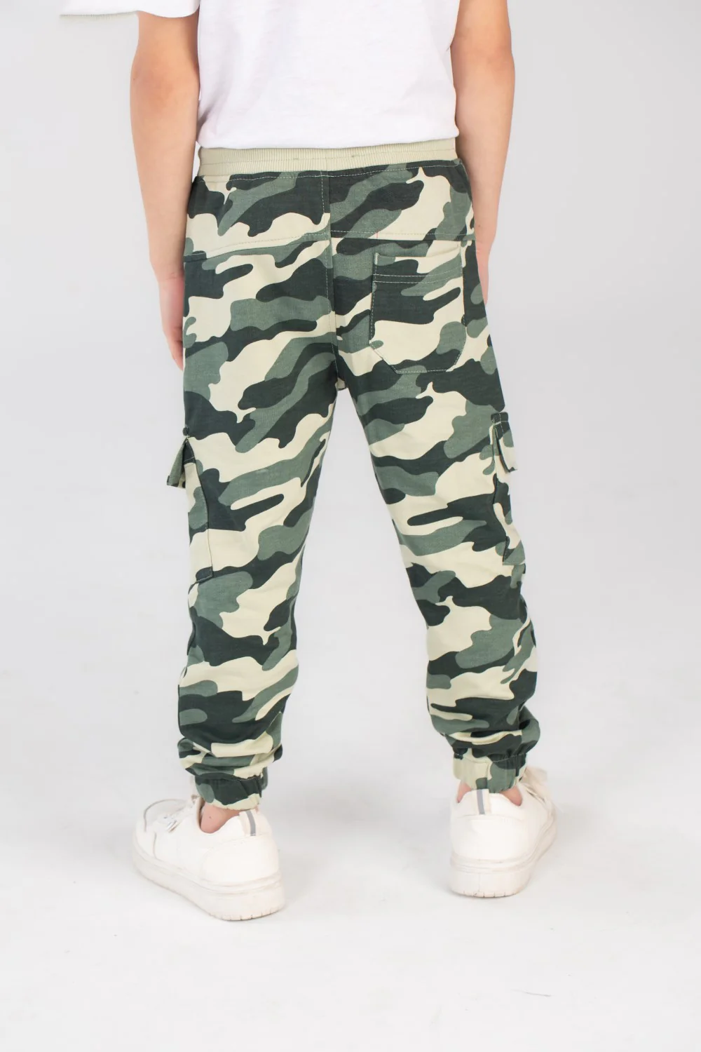 Boy's Slim Fit Army Baggy Sports Soft Melton Camouflage Sweatpants - Image 5