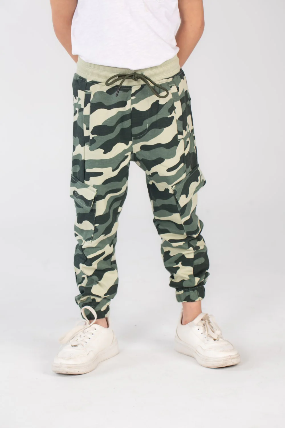 Boy's Slim Fit Army Baggy Sports Soft Melton Camouflage Sweatpants - Image 6